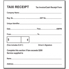 Taxi Receipt Books – 50 sets Duplicate Receipts – Originzbooks